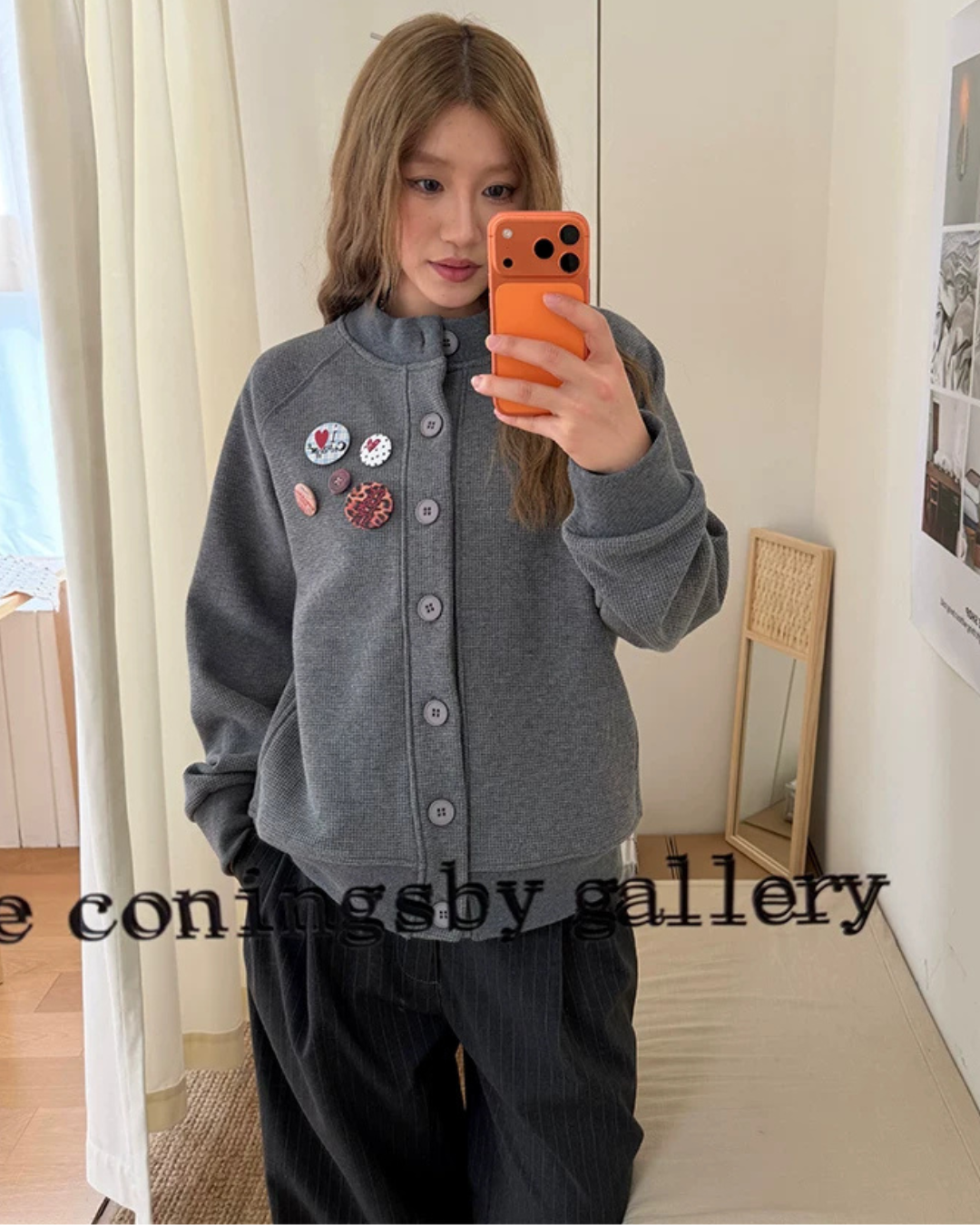 Waffle Badge Fleece-Lined Hoodie CYE0104