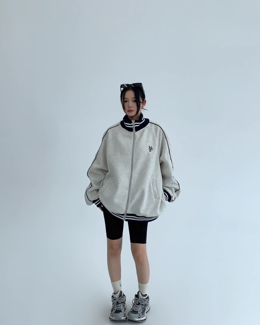 Color Blocked Line Track Jacket YLS0829