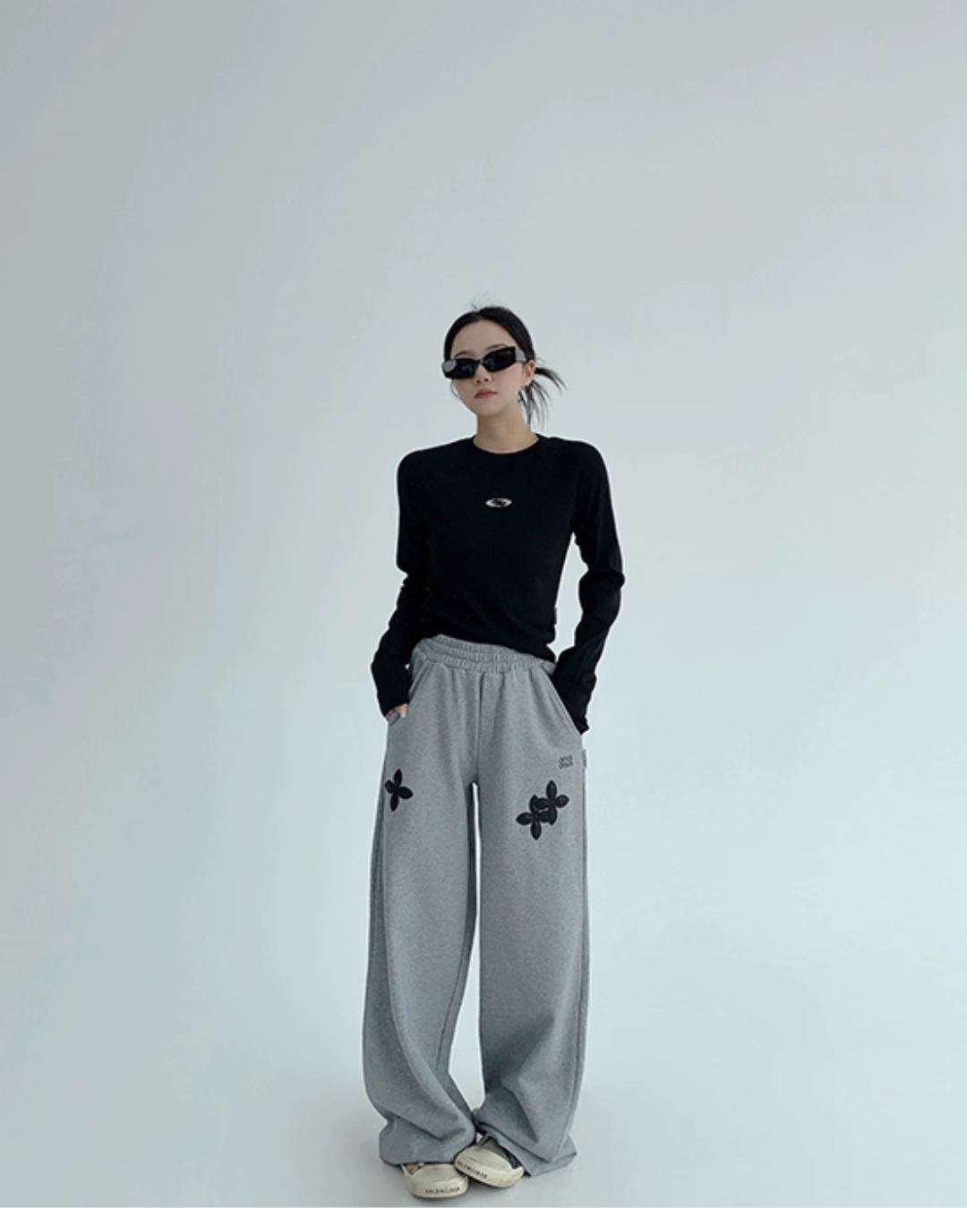 Flower Motif Sweatpants YLS0966