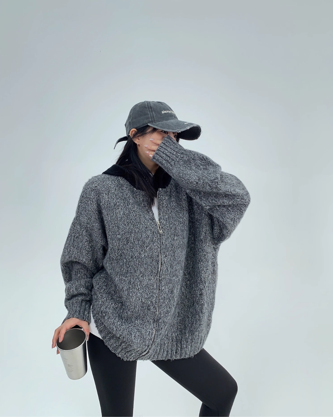 Mohair Touch Zip Hoodie YLS0560
