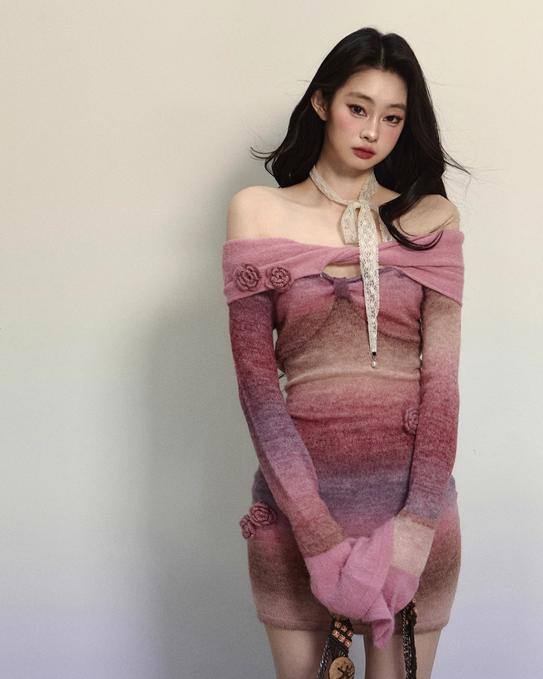 Off Shoulder Gradient Tight Dress LAS0026