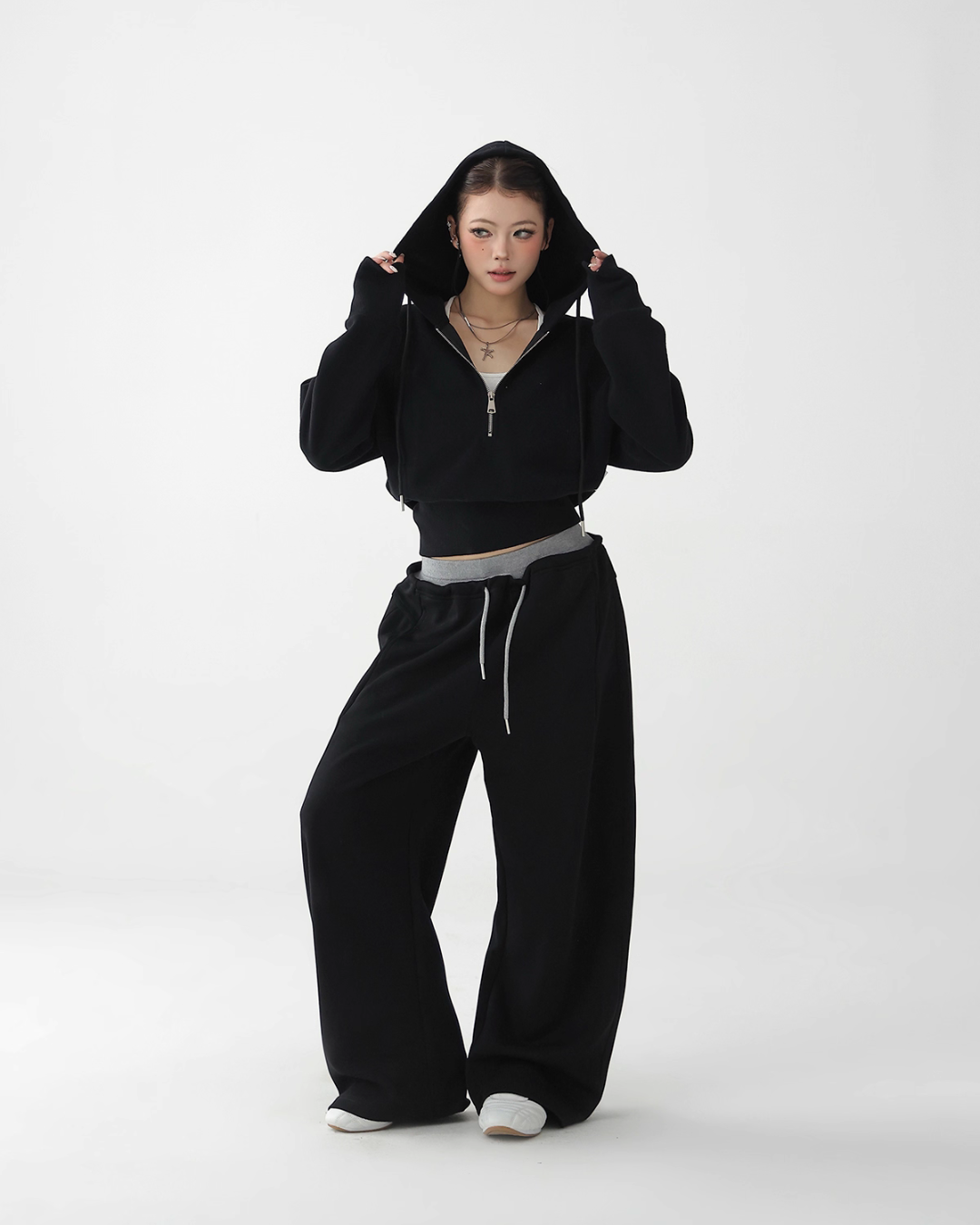 Half Zip Hoodie / Wide Sweatpants ACS0285