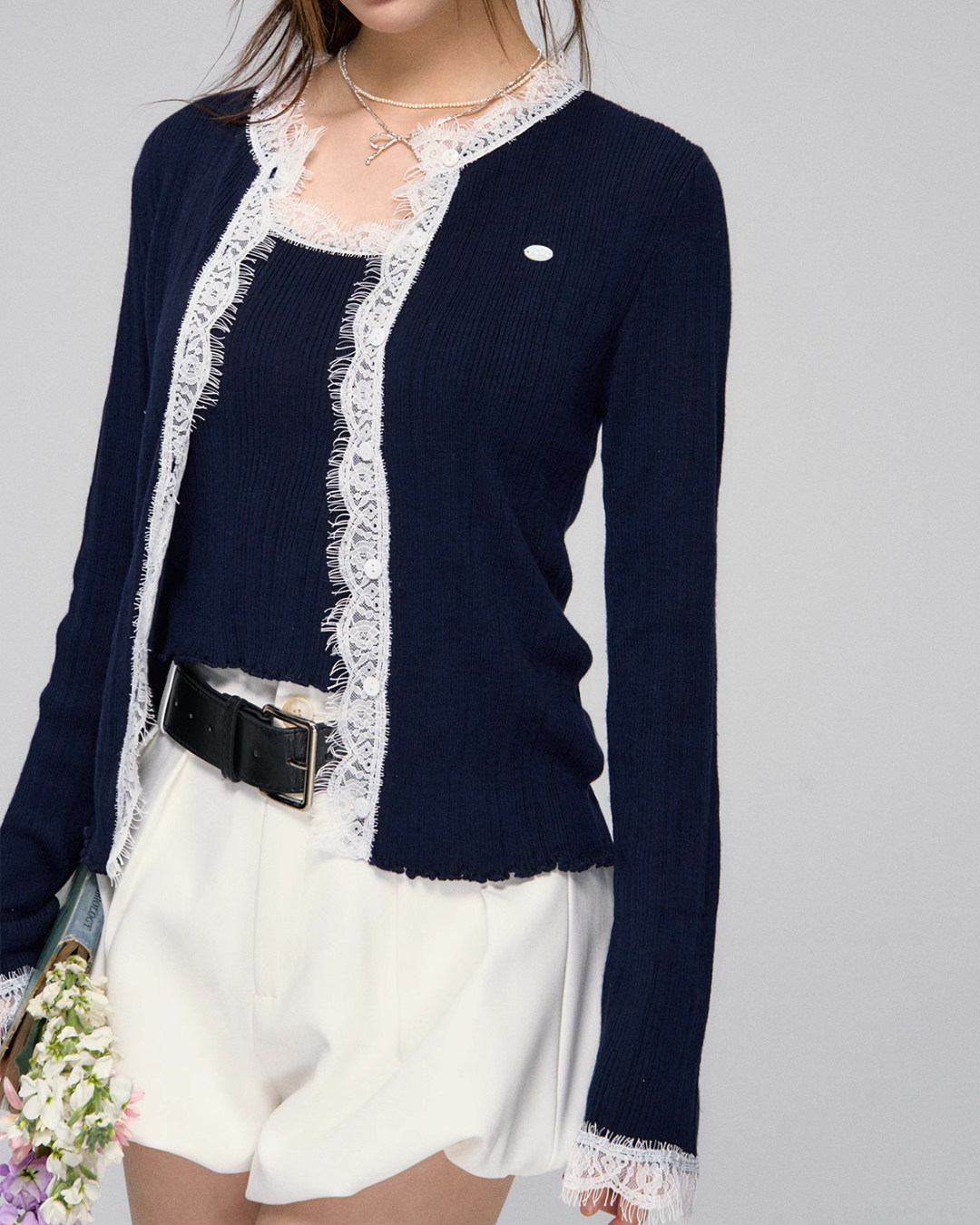 Lace Knit Cardigan / Lace Camisole ASG0031