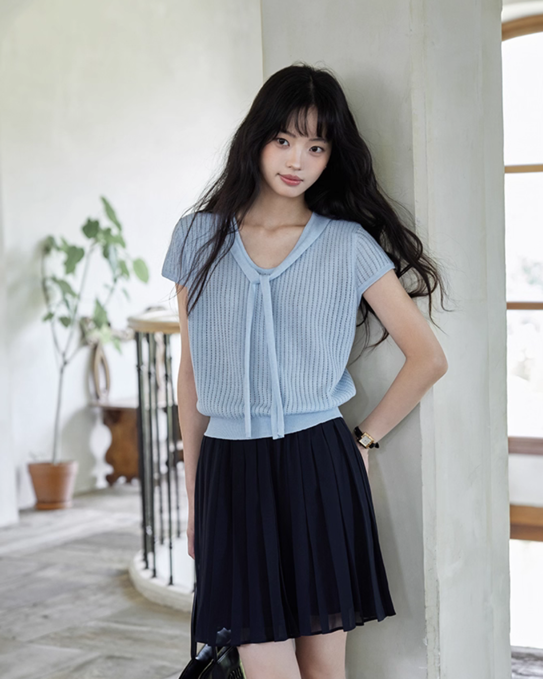 French Sleeve Knit Top SMS0027