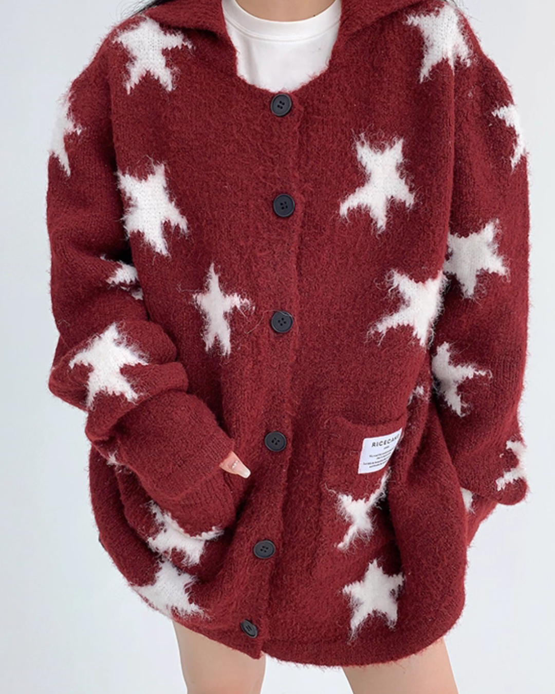Star-Patterned Knit Cardigan YLS0952