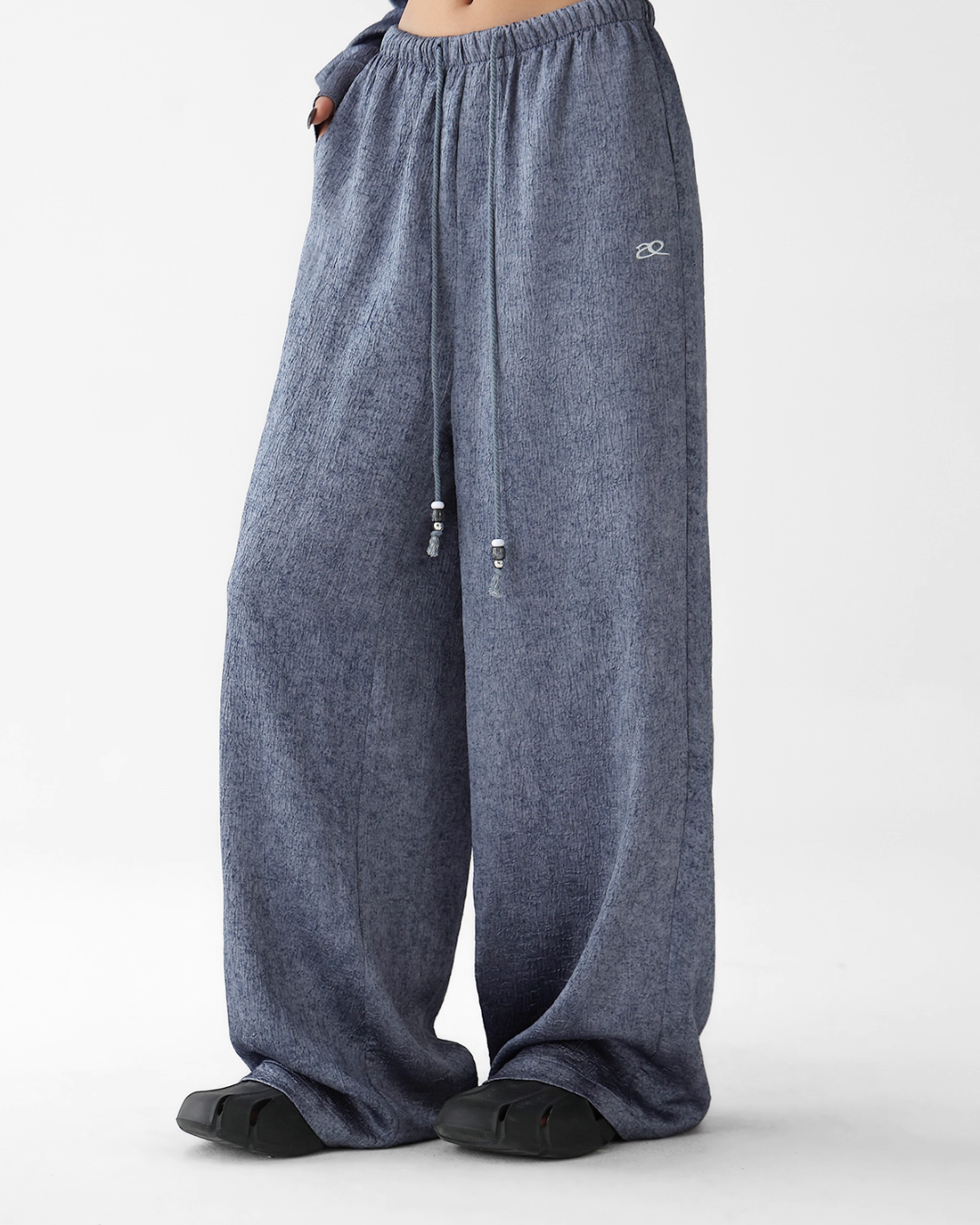 Dark Blue Drape Shirt / Waide Long Pants ACS0264