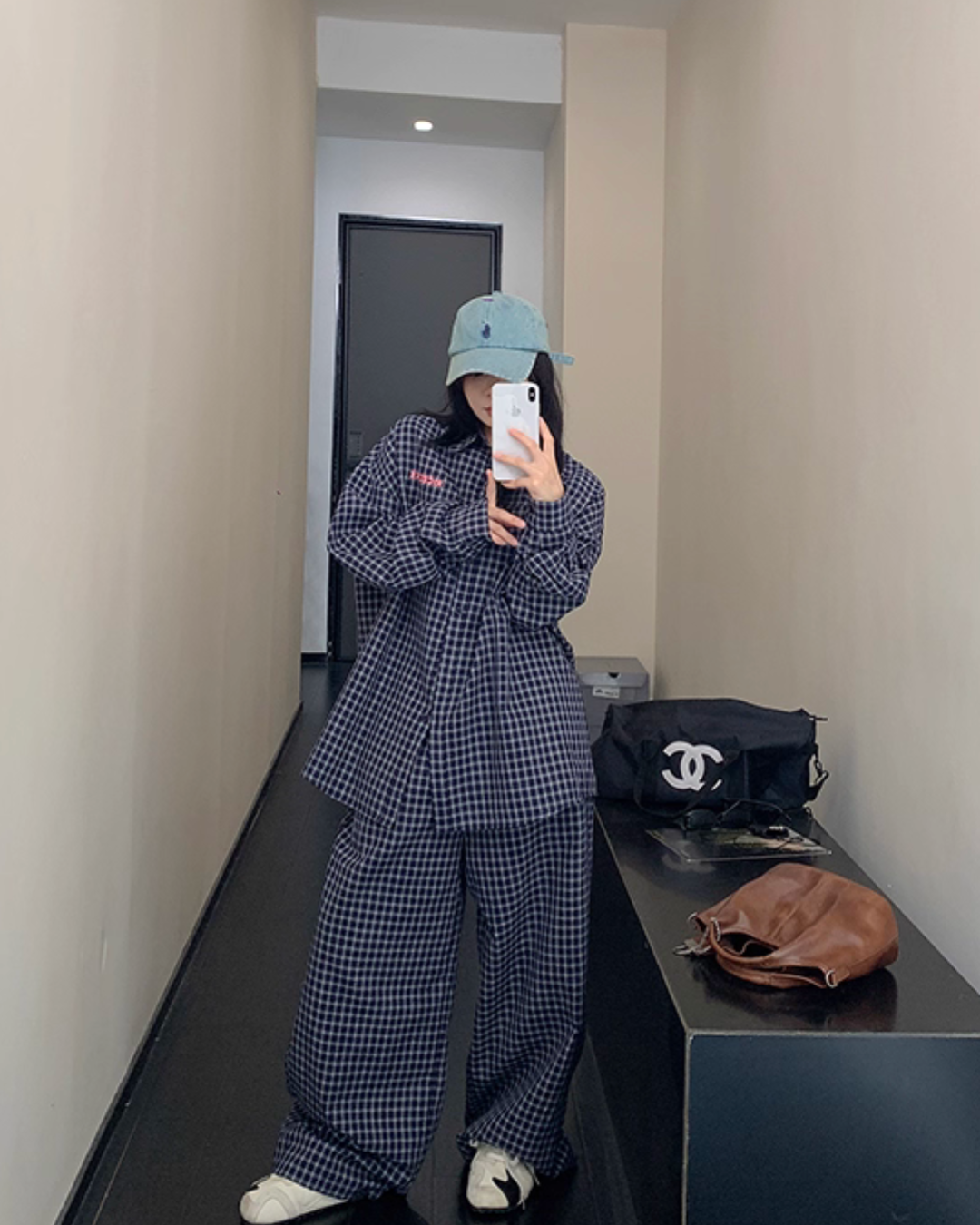 Plaid Long Sleeve Shirt / Loose Pants YLS0916