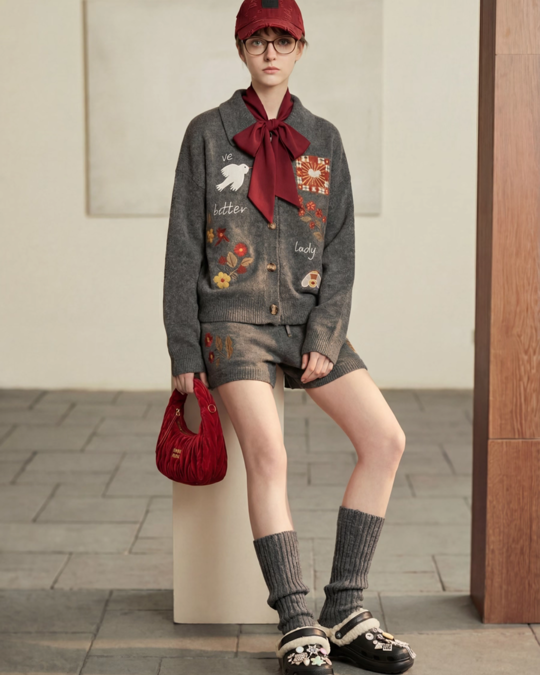Playful Design Knit Top / Knit Shorts LLA0626