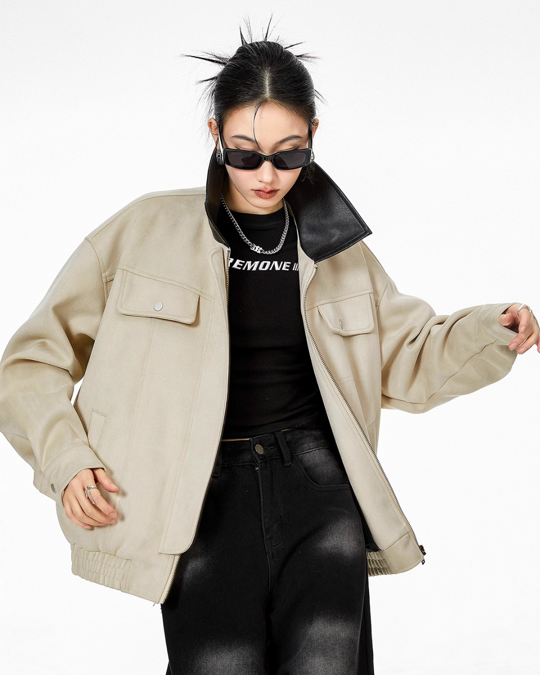 Contrast Color Pocket Jacket ICM0068