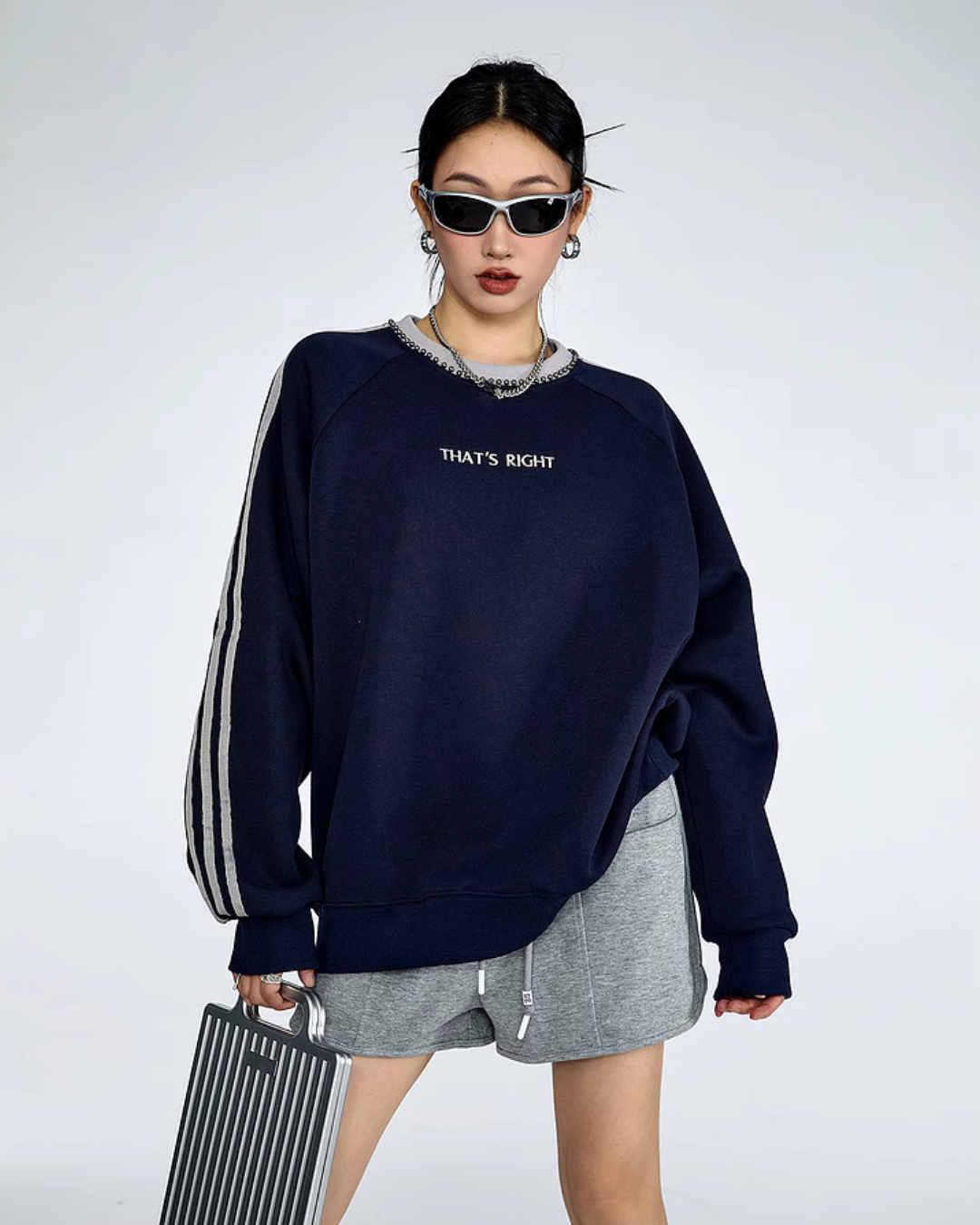 Vintage Striped Crew Neck Tops ICM0058