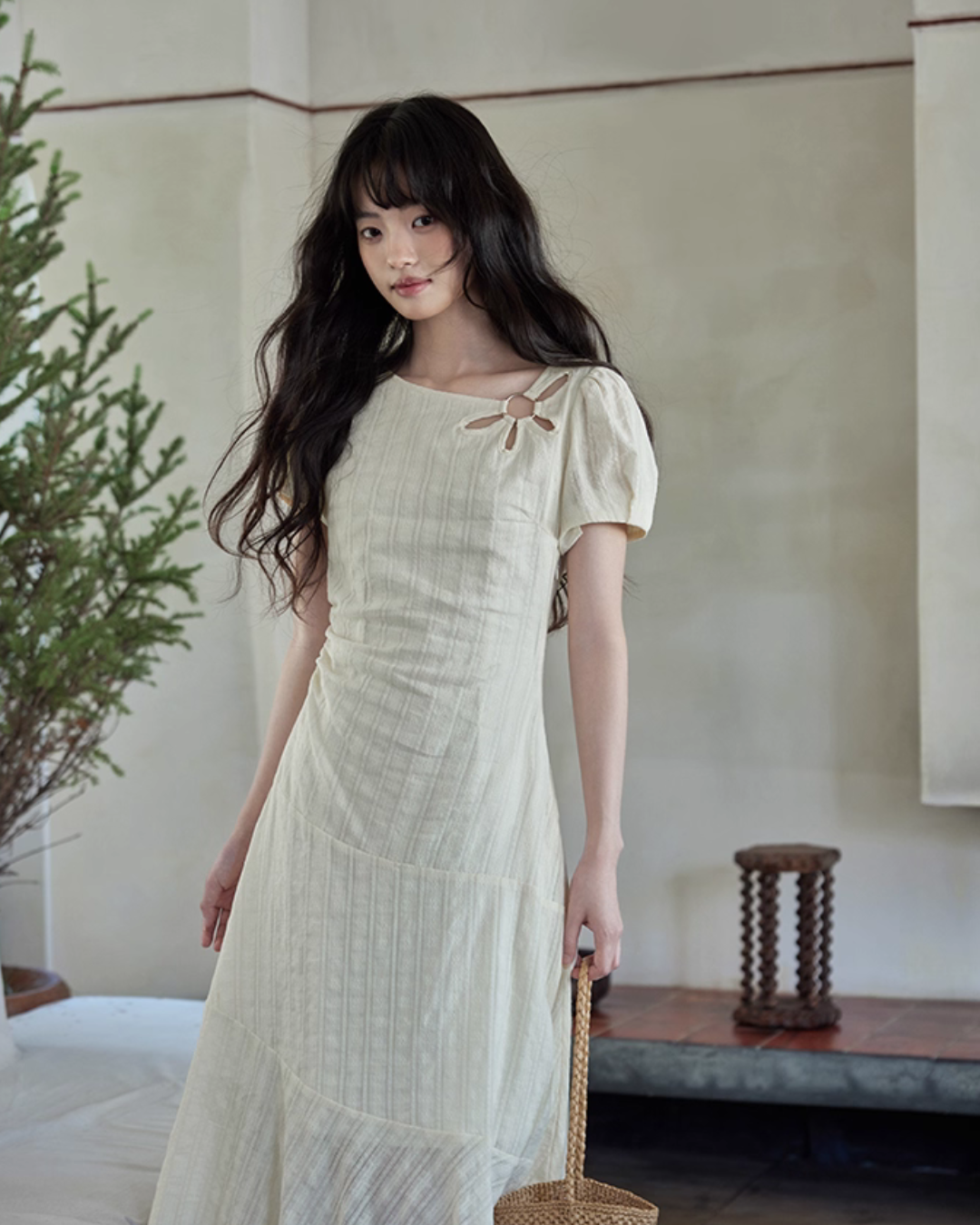 Cotton Apricot Long Dress SMS0026