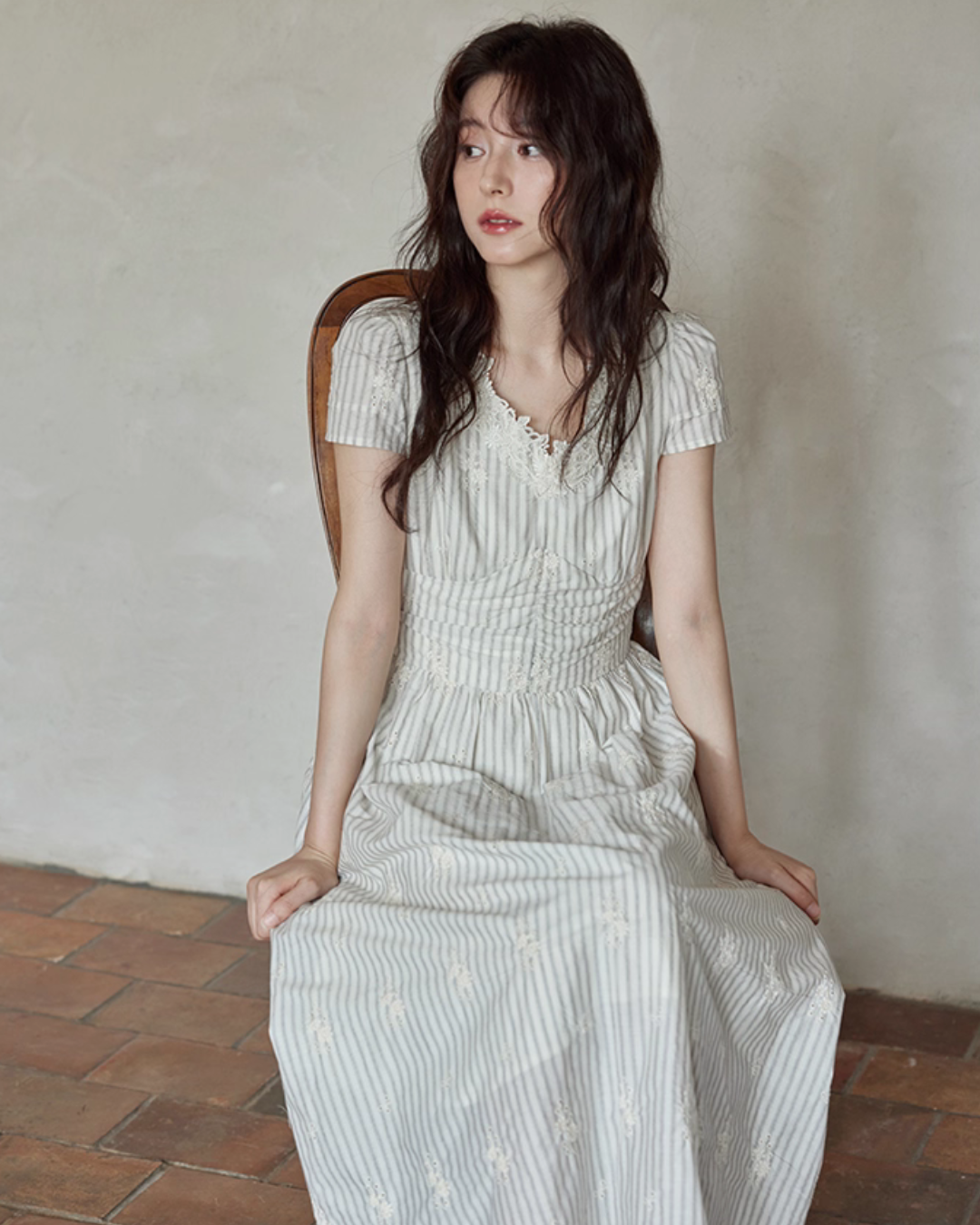 V-Neck Stripe Dress SMS0020