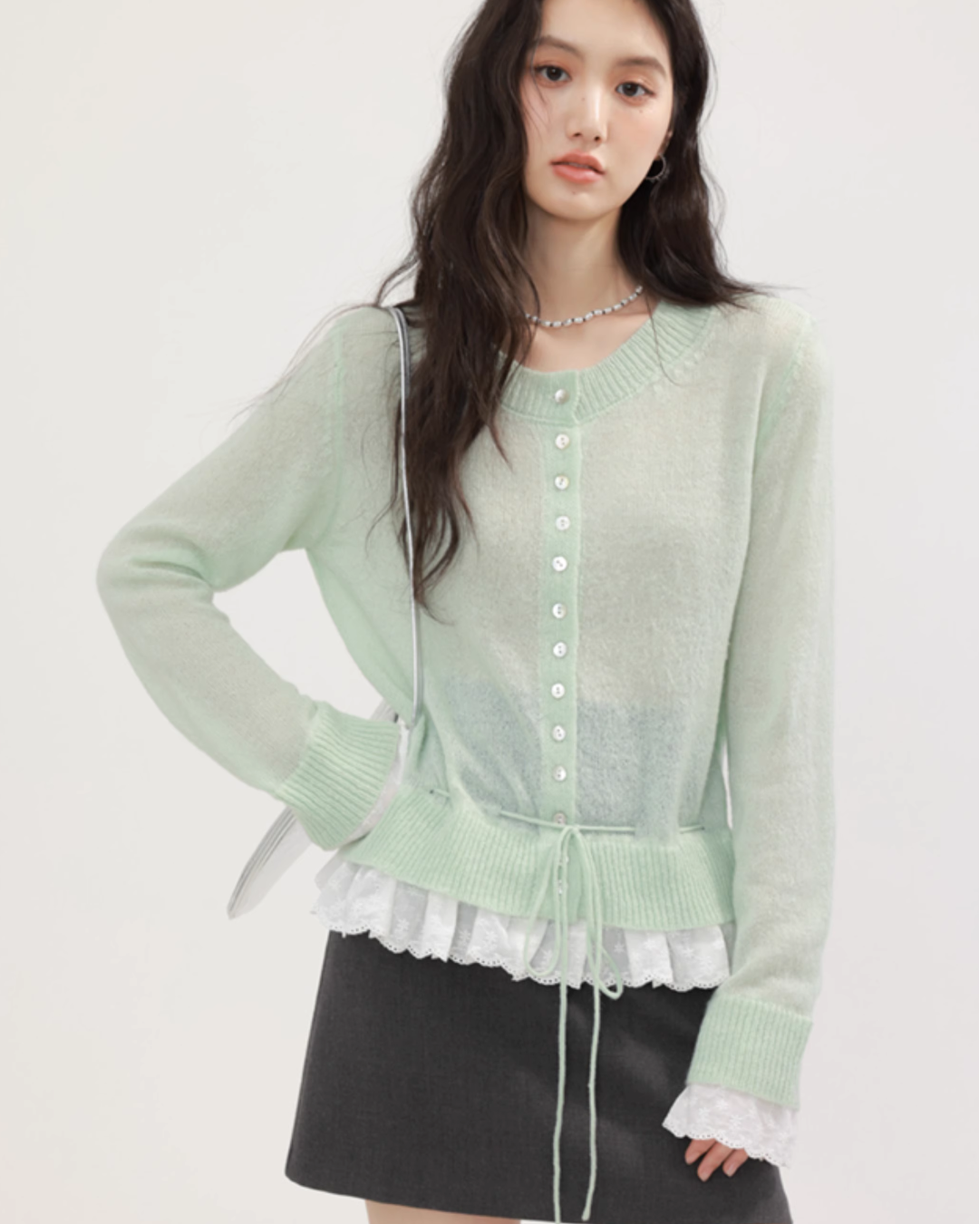 Round Neck Frill Flare Cardigan CHS0009