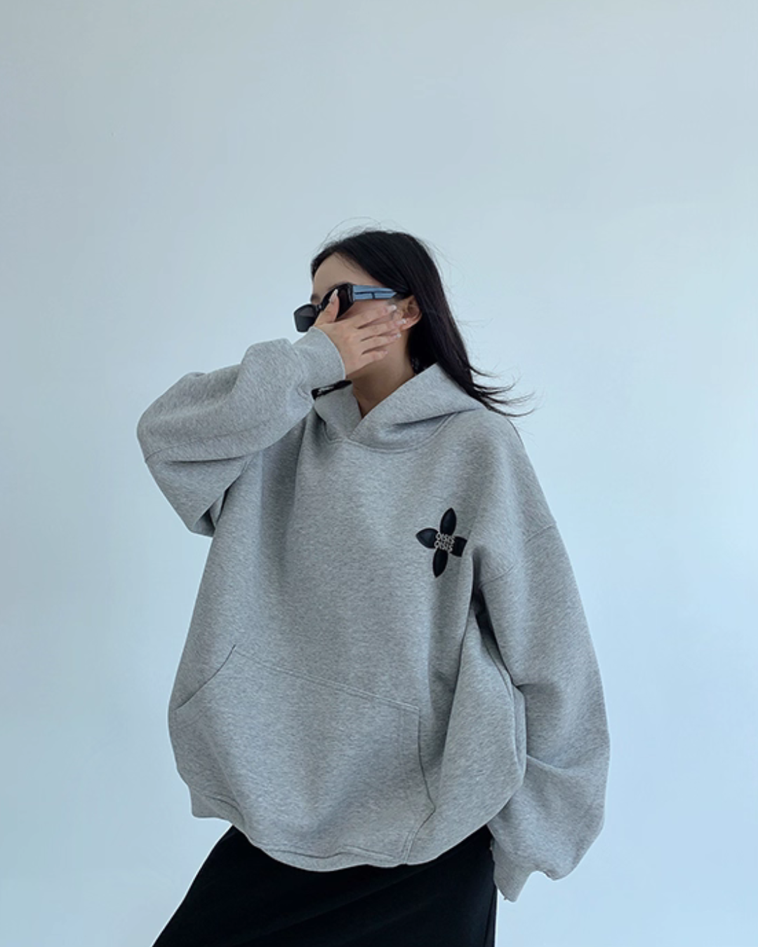 Flower Motif Sweatshirt Hoodie YLS0962
