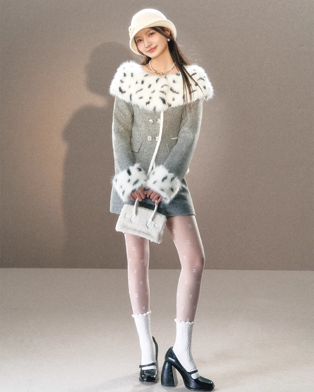 Volume Fur Jacket / Mini Skirt UNP0007
