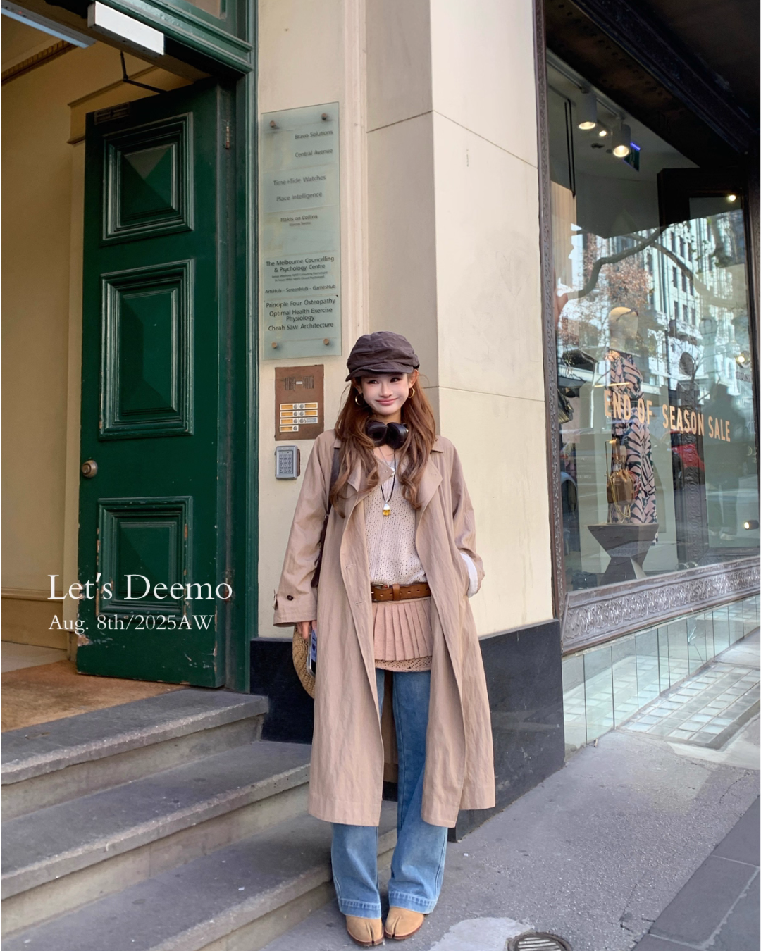 Belted Long Trench Coat DEM0012