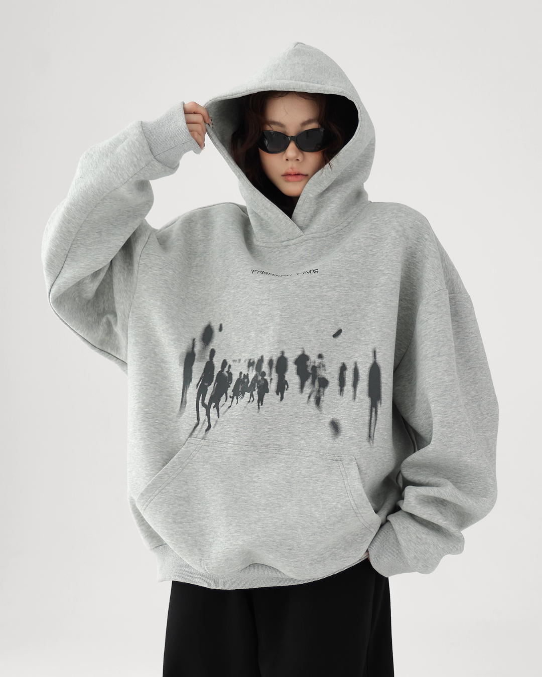 Blurry Figure Print Hoodie ACS0304