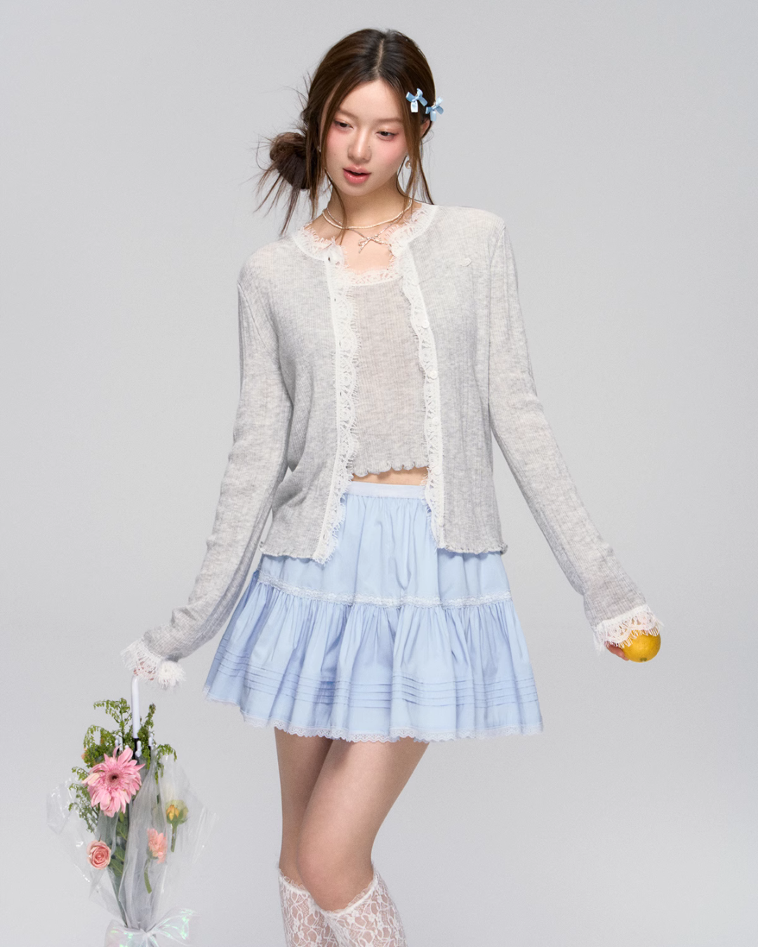 Lace Knit Cardigan / Lace Camisole ASG0031