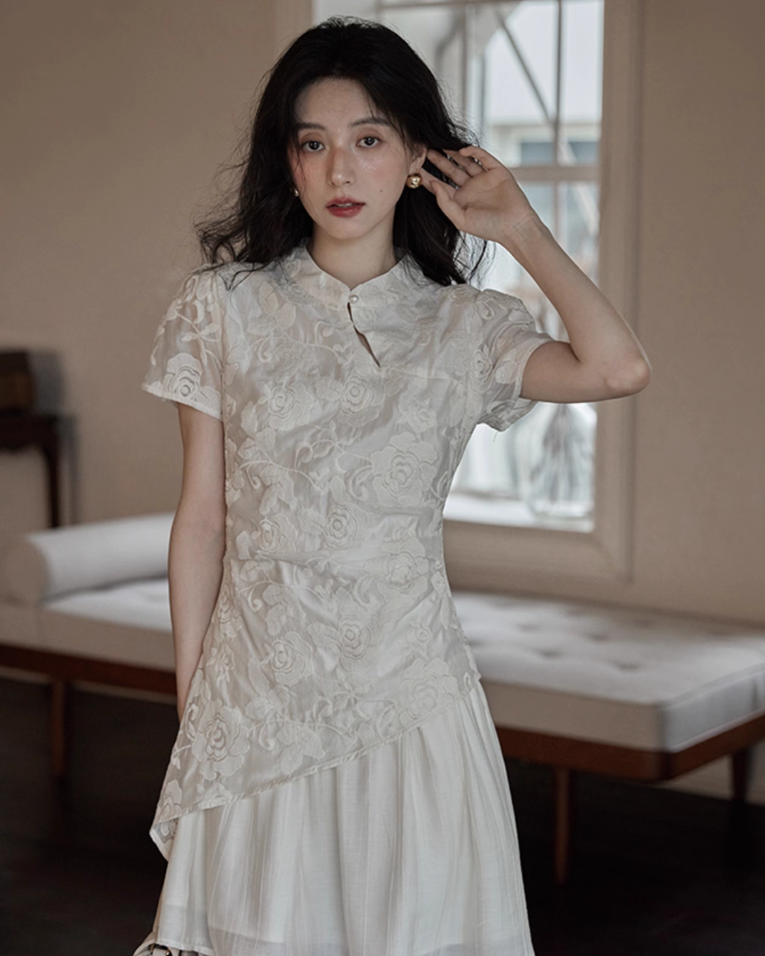 China Embroidery Flower Dress SMS0015