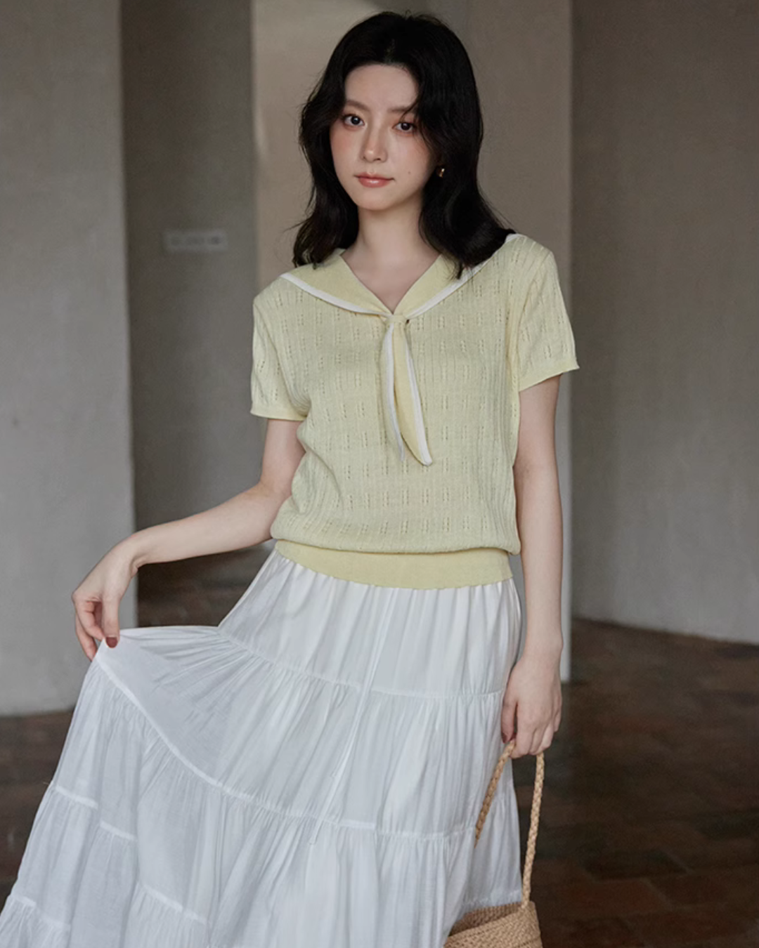 Sailor Collar Knit Top SMS0006