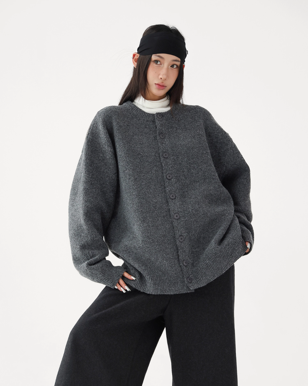 Round-Neck Knit Cardigan ACS0313