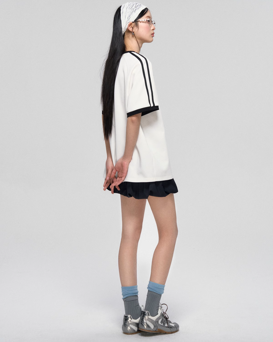 Sideline Race Short Sleeve T-Shirt / Race Tiered Mini Skirt ASG0041