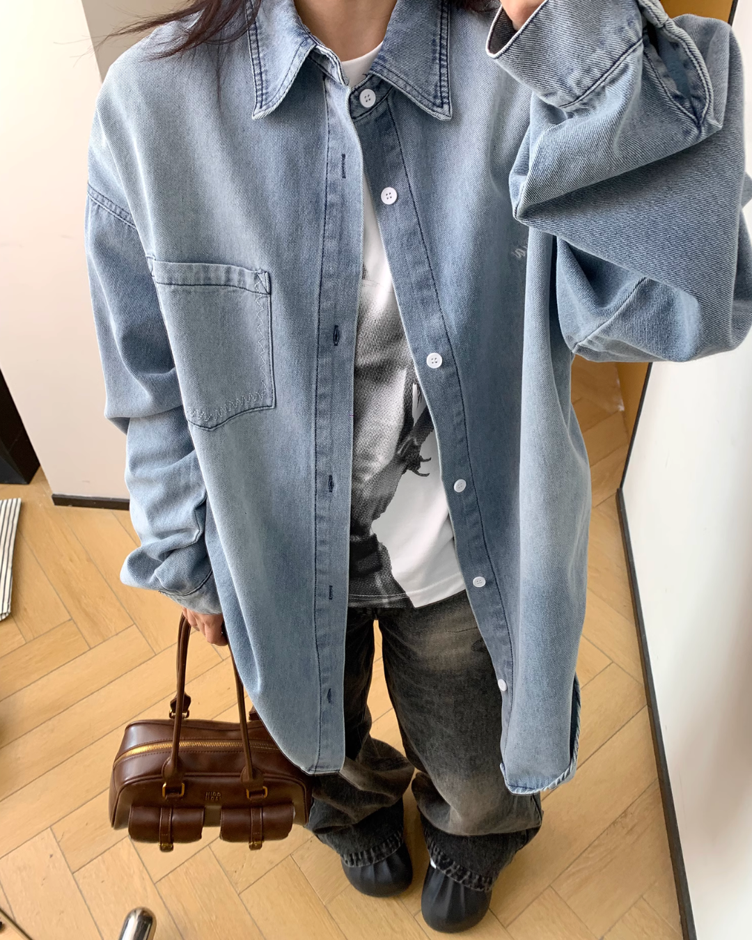 Retro Loose Denim Shirt YLS0826