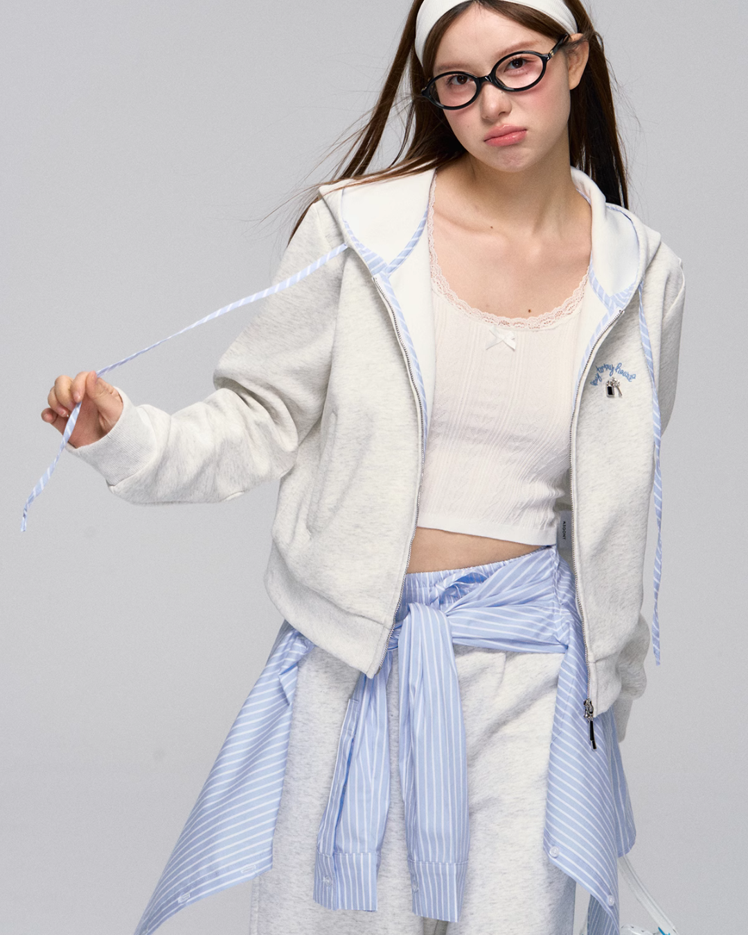 Zip Hoodie / Striped Sweatshirt / Casual Sweatpants ASG0030