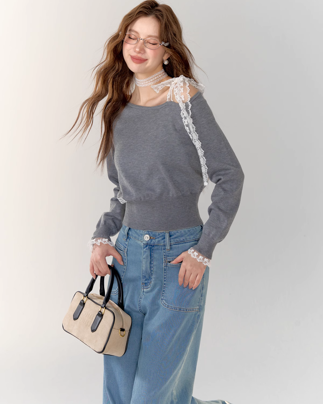 Race Ribbon One Shoulder Tops ASG0023
