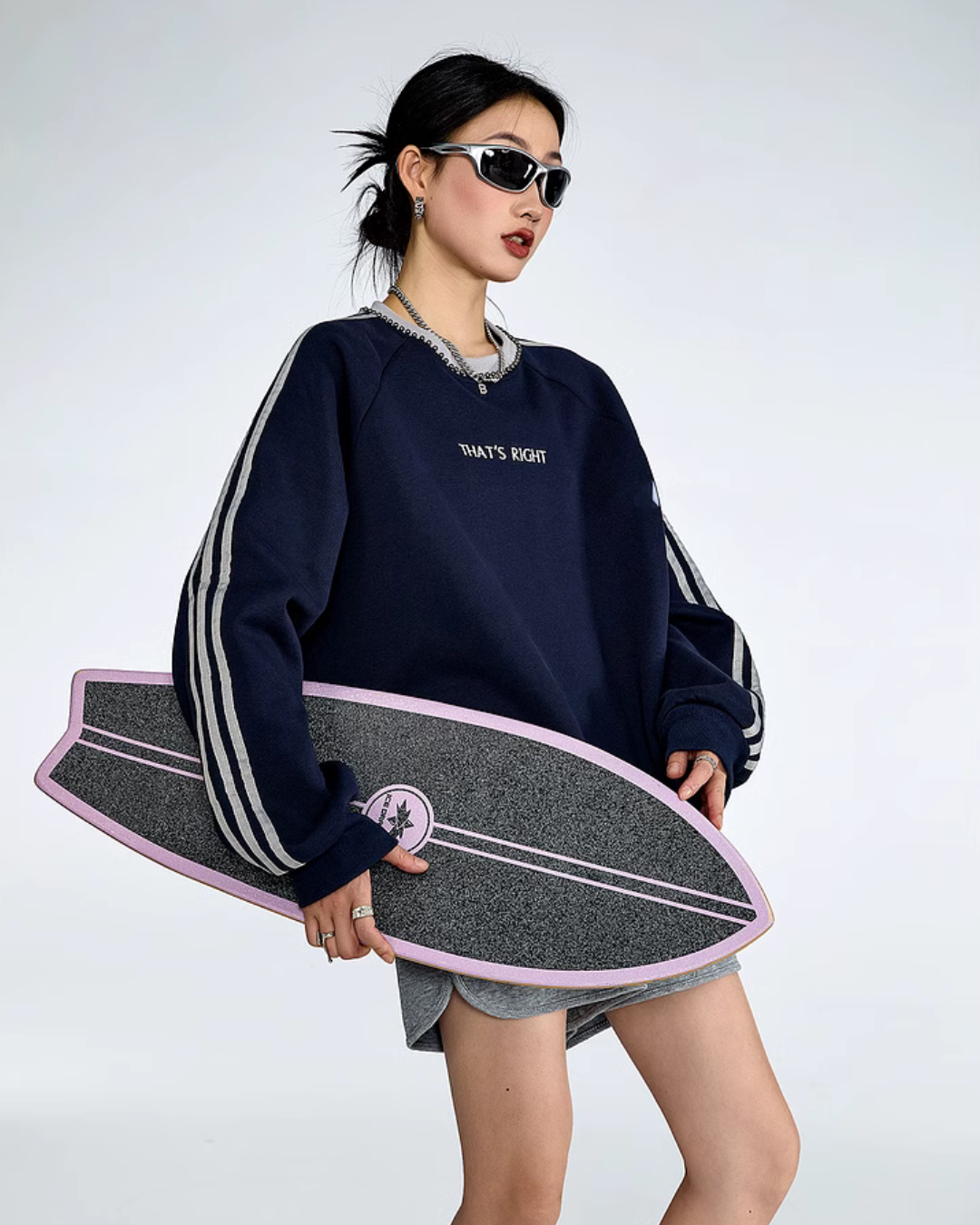 Vintage Striped Crew Neck Tops ICM0058
