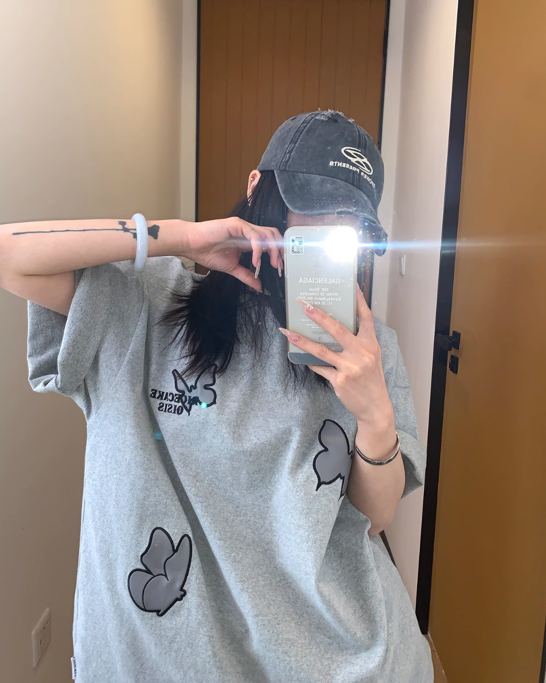 Butterfly Patch Short Sleeve T-Shirt YLS0836
