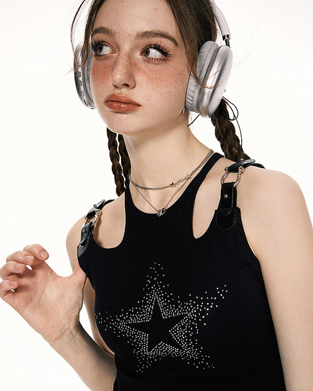Star Rhinestone Short Vest IMO0057