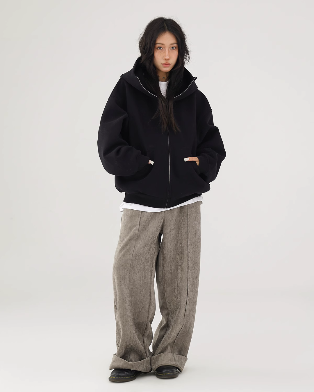 Volume Stand Neck Zip Hoodie ACS0175
