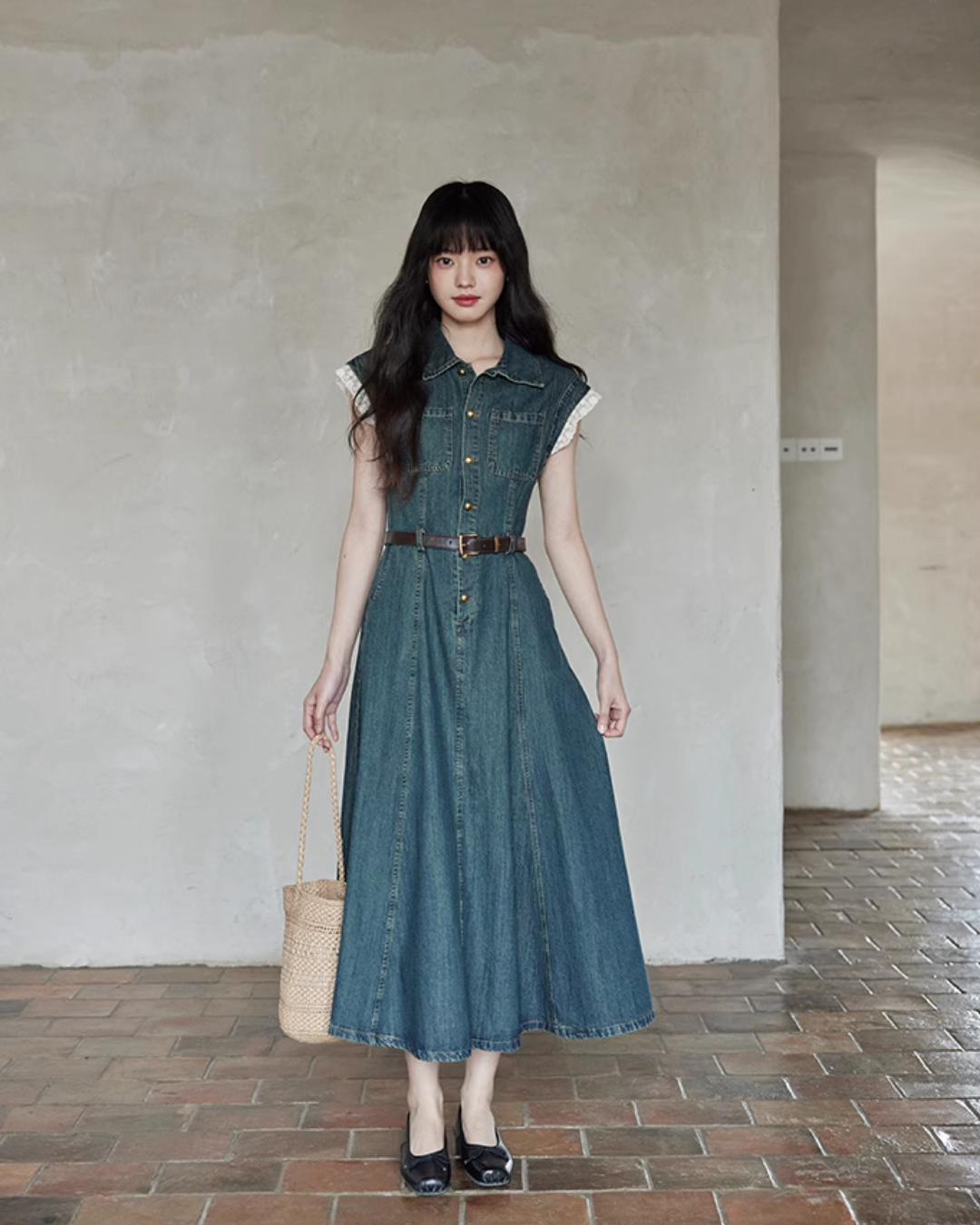 French Girly Denim Dress SMS0002