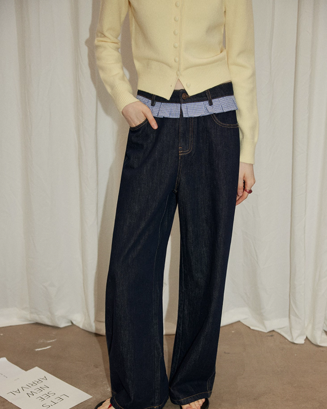Patchwork High Waist Wide Pants RLZ0008