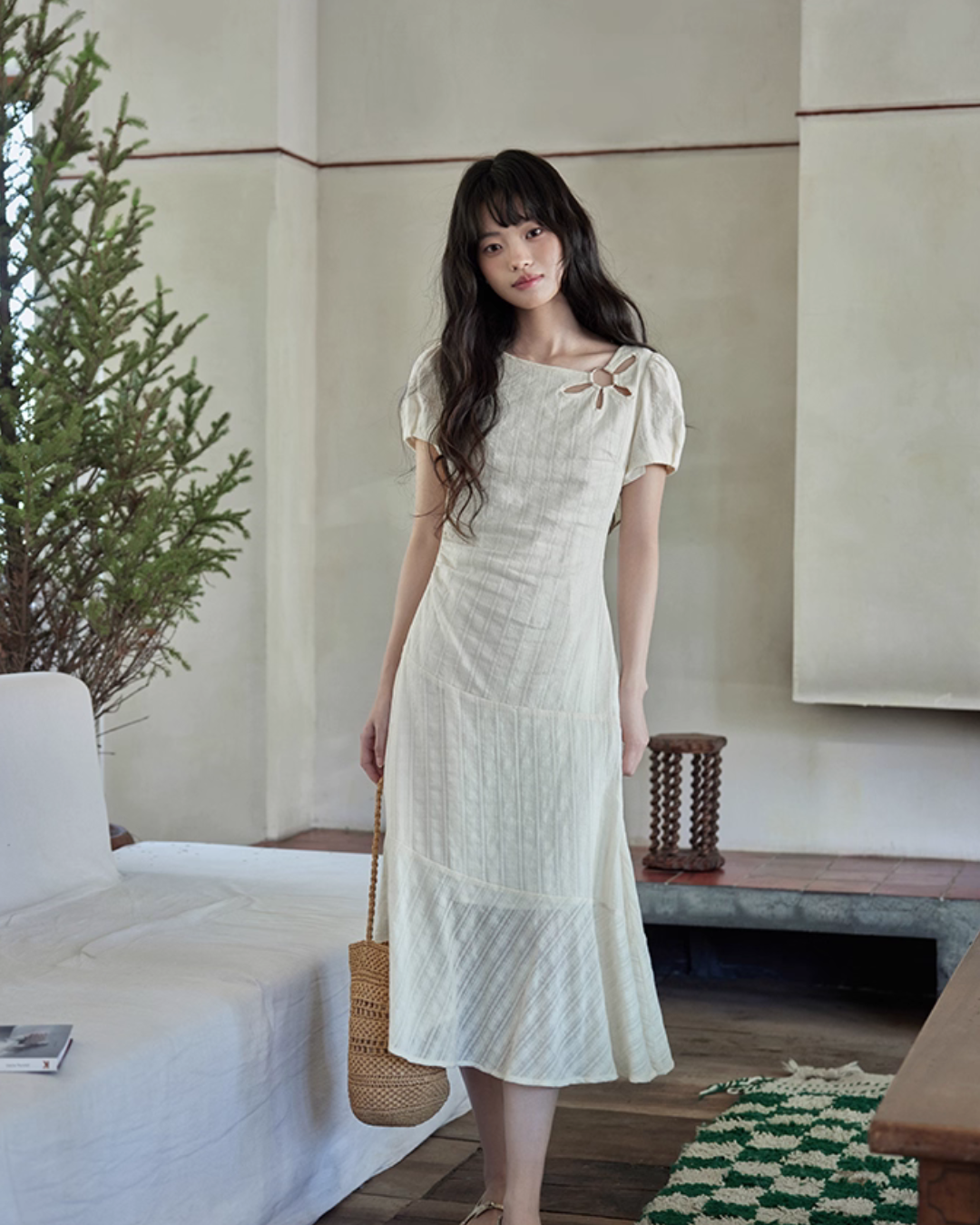 Cotton Apricot Long Dress SMS0026