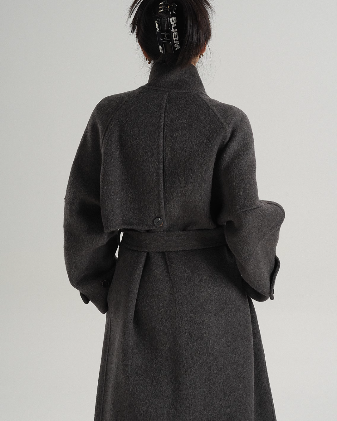 Stand Collar Red Tweed Coat SRS0317