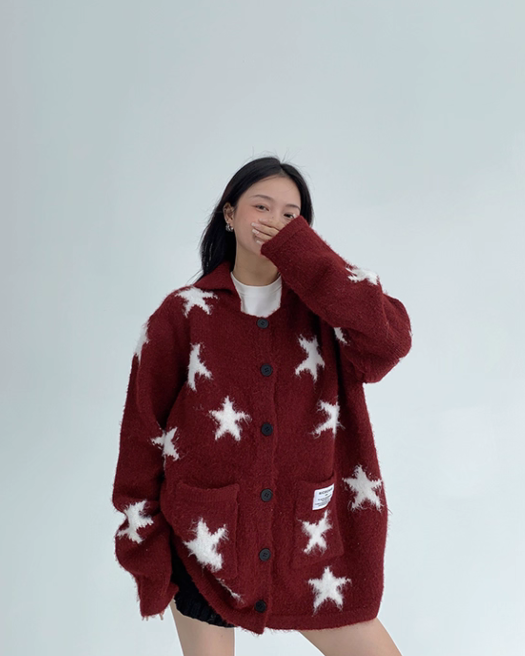 Star-Patterned Knit Cardigan YLS0952