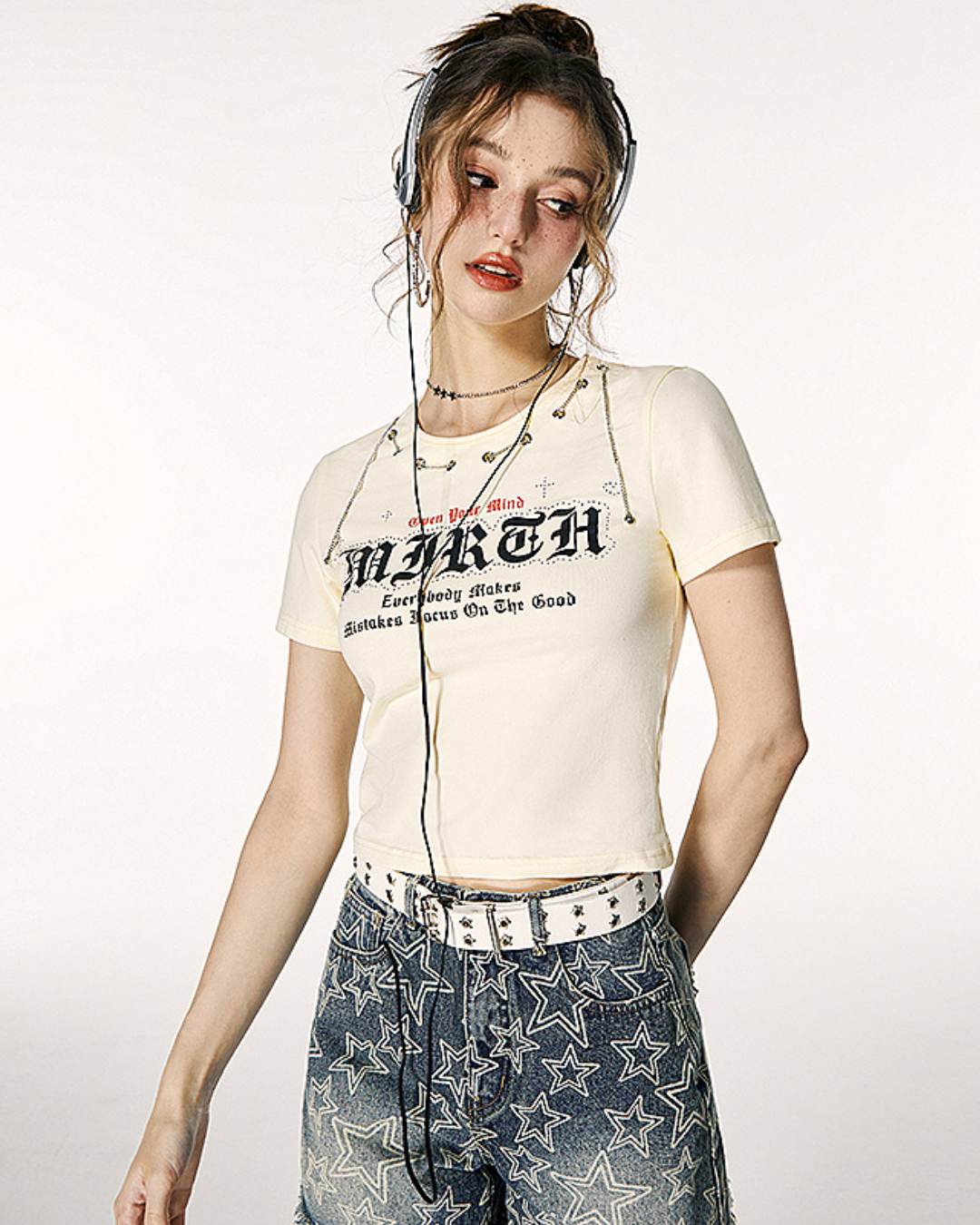 Metal Chain Round Neck T-Shirt IMO0089