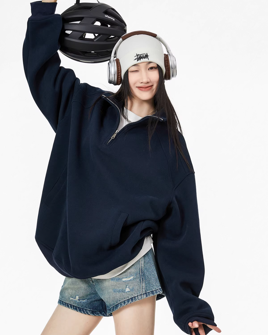 Half Zip Sweat Tops ICM0074
