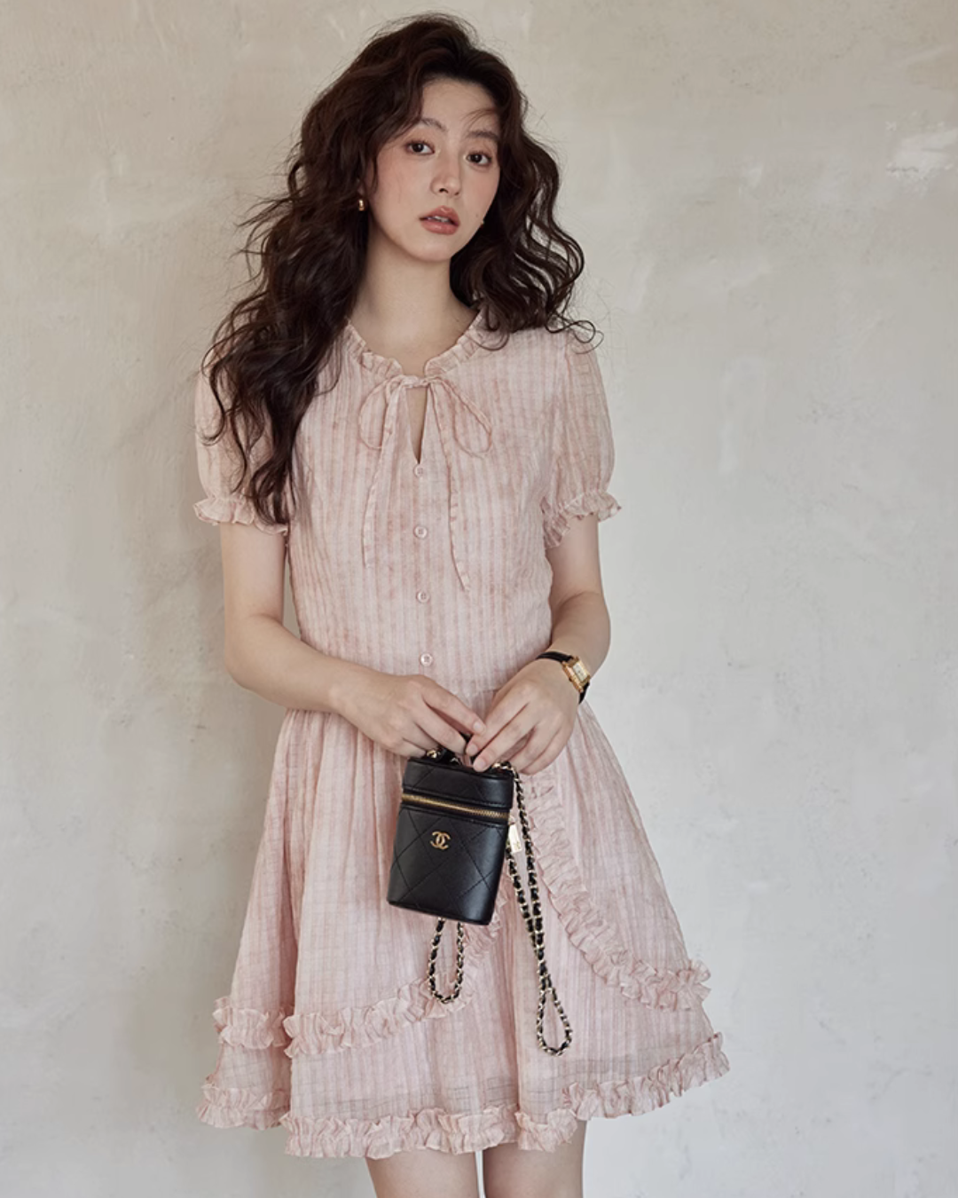 Pastel Pink Frill Dress SMS0010