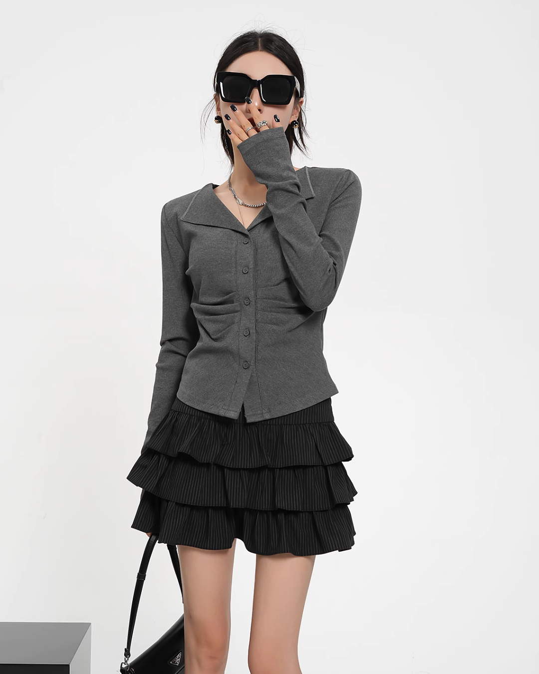 V-Neck Slim Knit Cardigan SRS0309