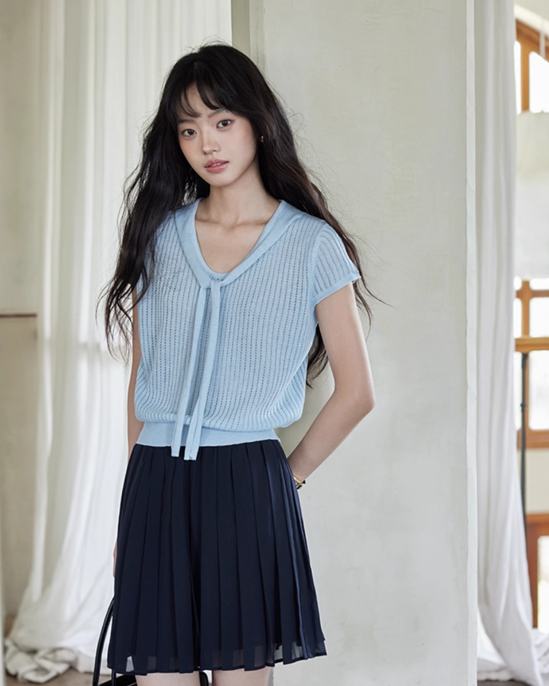 French Sleeve Knit Top SMS0027