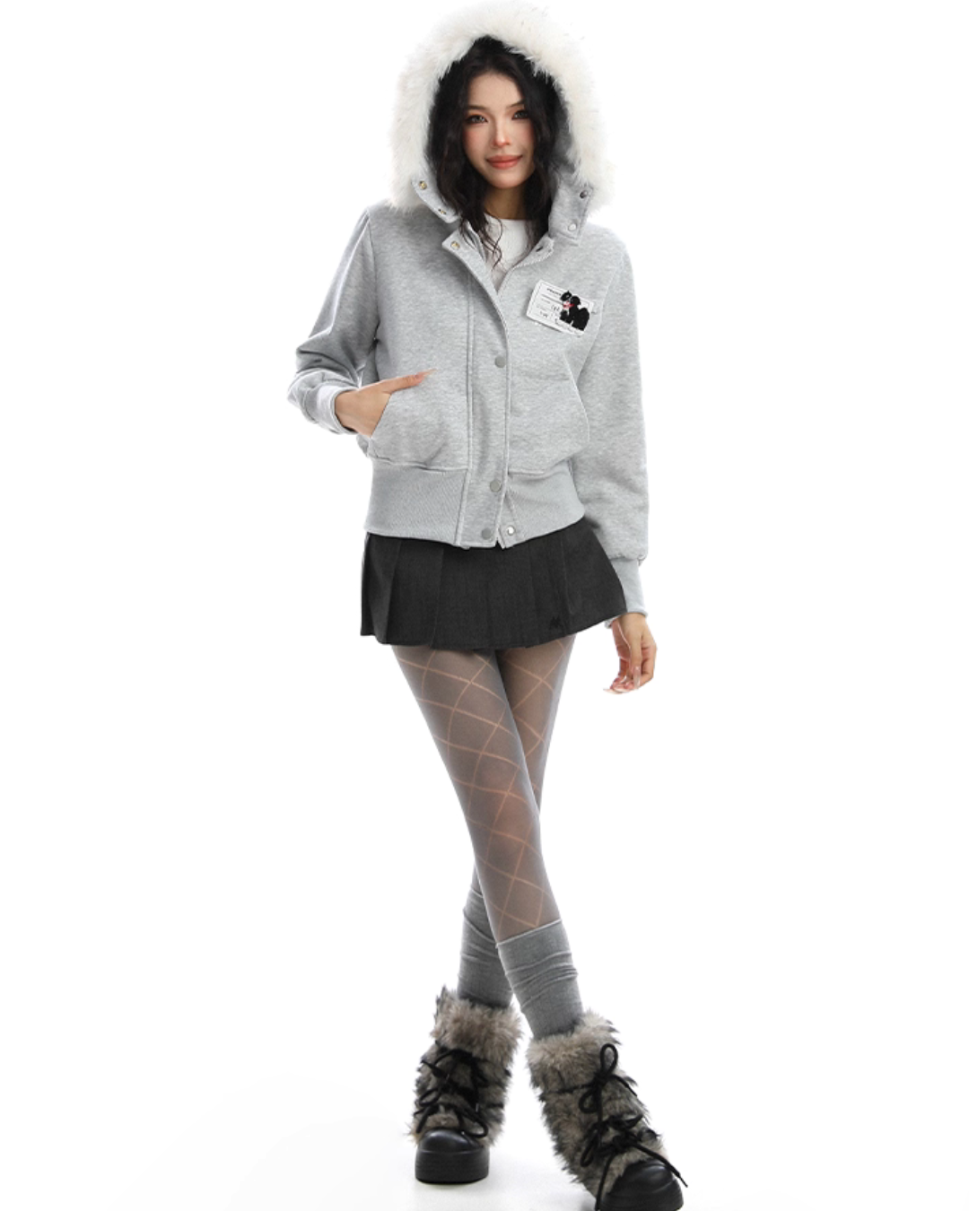 Fur Hood Camouflage Jacket BGS0016