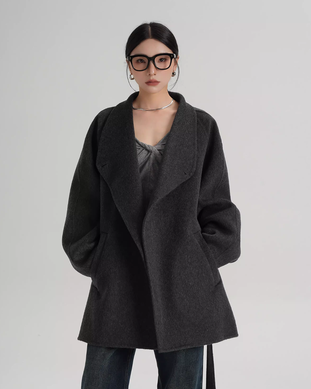Stand Collar Mid-Length Coat SRS0355