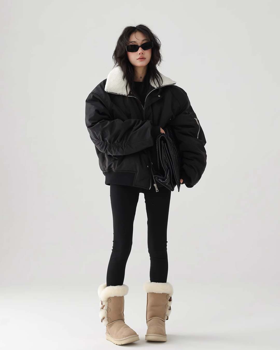 Boa Collar Back Logo Jacket ACS0212