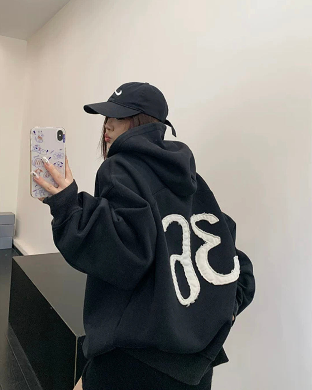 Oversized High-Neck Hoodie YLS1062