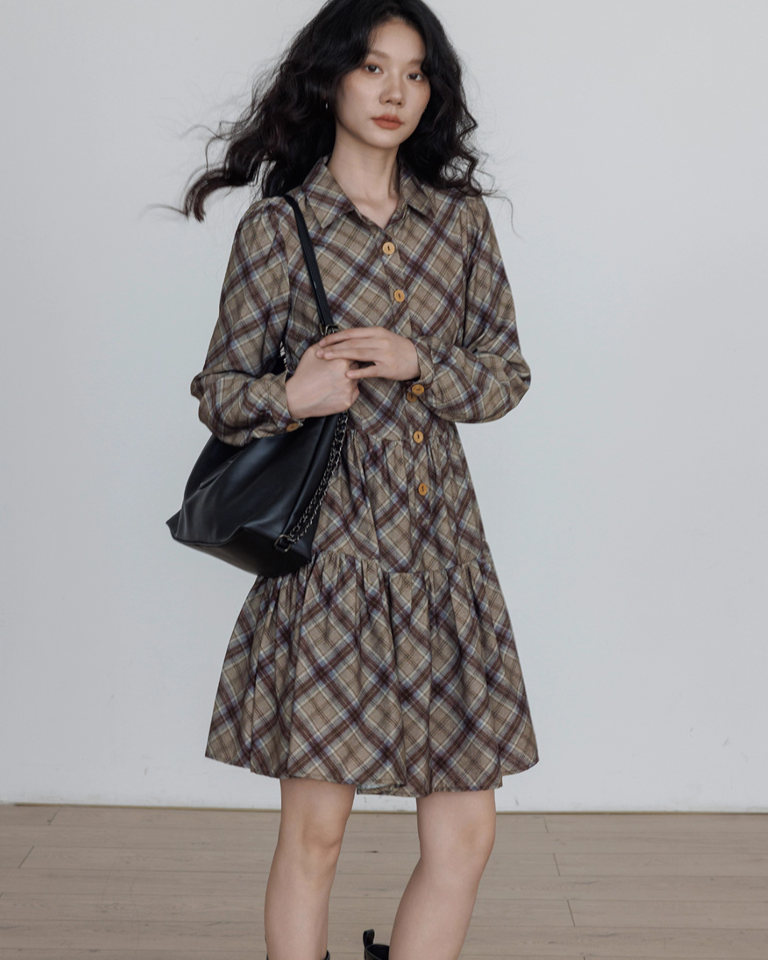 Retro Paid Flare Dress VAS0158