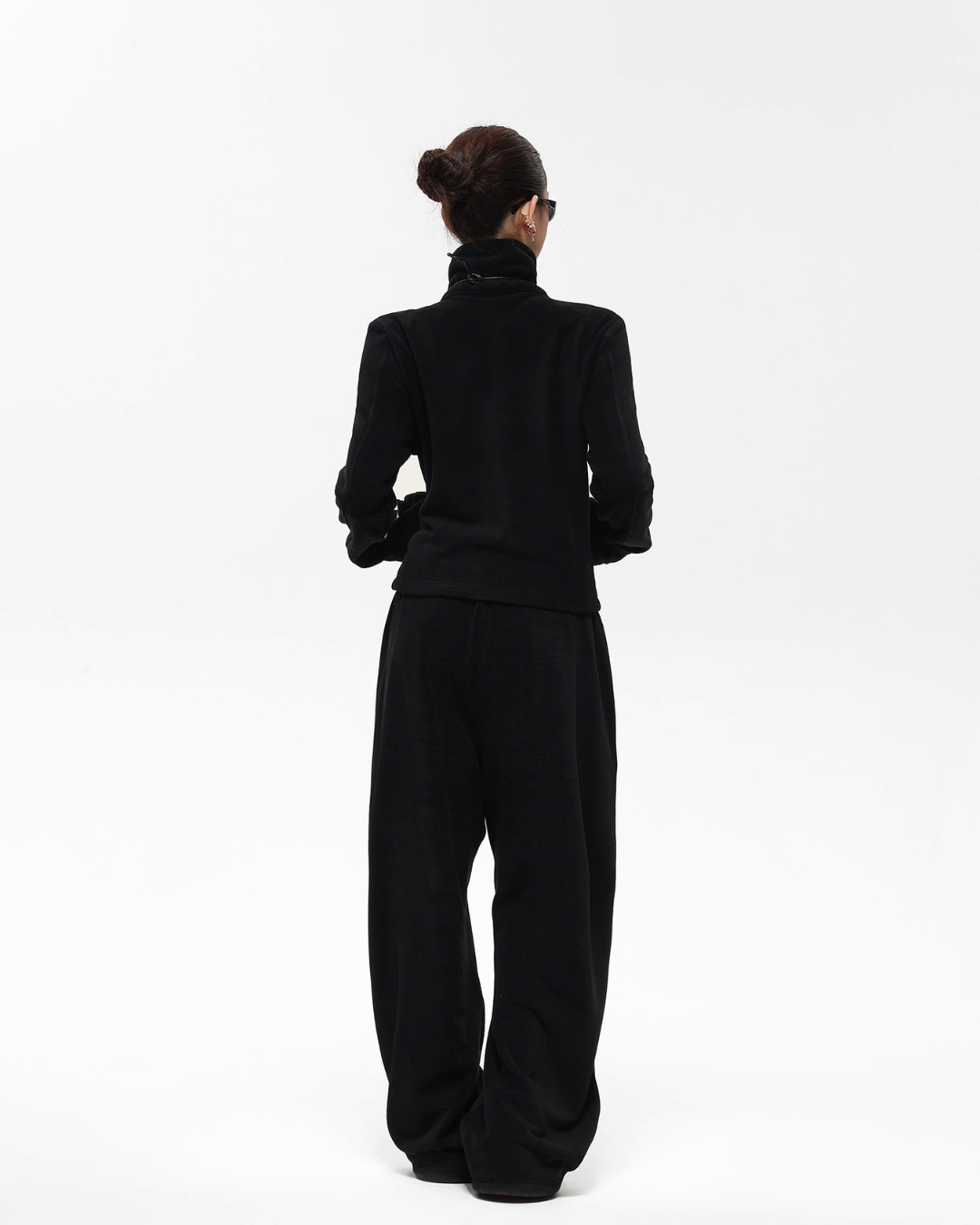 Retro Stand Collar Short Jacket / Sweatpants ACS0302