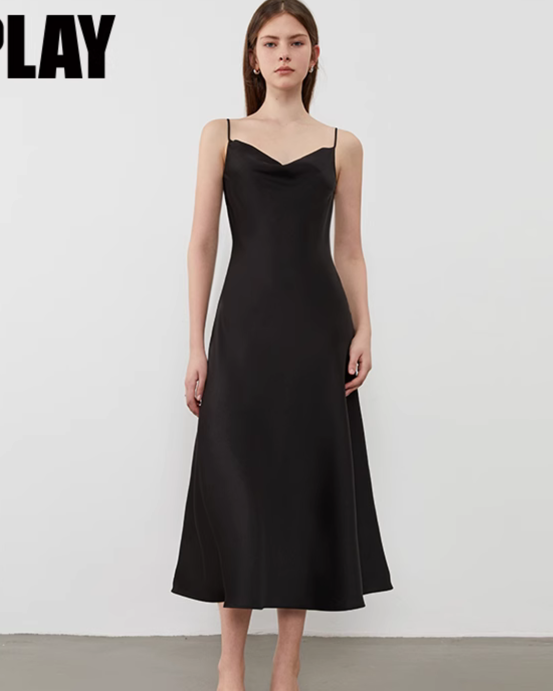Satin Flare Strap Dress DPY0003
